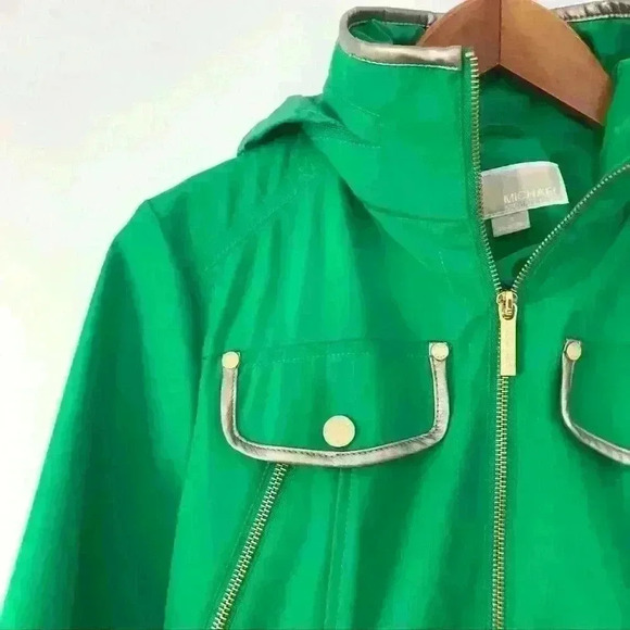 MICHAEL Michael Kors Green Belted Trench Coat - Picture 2 of 10